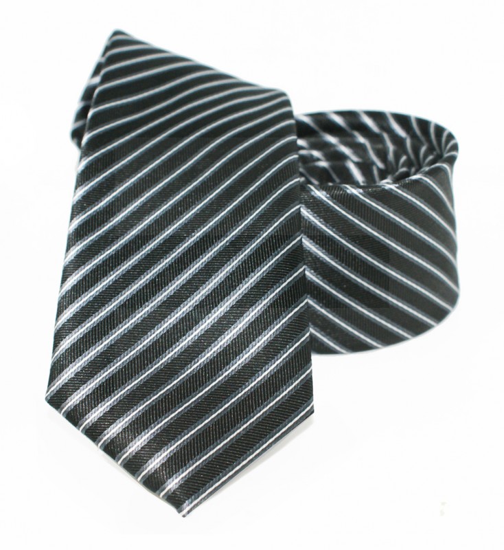    Goldenland Slim Krawatte - Schwarz gestreift Gestreifte Krawatten